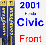 Front Wiper Blade Pack for 2001 Honda Civic - Premium