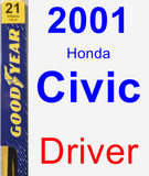 Driver Wiper Blade for 2001 Honda Civic - Premium