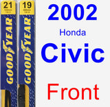 Front Wiper Blade Pack for 2002 Honda Civic - Premium