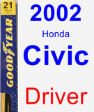 Driver Wiper Blade for 2002 Honda Civic - Premium