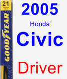 Driver Wiper Blade for 2005 Honda Civic - Premium