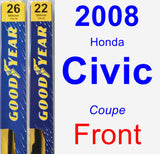 Front Wiper Blade Pack for 2008 Honda Civic - Premium