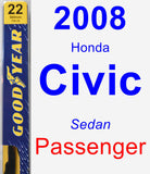 Passenger Wiper Blade for 2008 Honda Civic - Premium