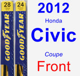 Front Wiper Blade Pack for 2012 Honda Civic - Premium