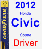 Driver Wiper Blade for 2012 Honda Civic - Premium