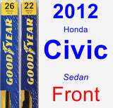Front Wiper Blade Pack for 2012 Honda Civic - Premium