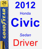 Driver Wiper Blade for 2012 Honda Civic - Premium