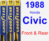 Front & Rear Wiper Blade Pack for 1988 Honda Civic - Premium