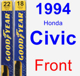 Front Wiper Blade Pack for 1994 Honda Civic - Premium