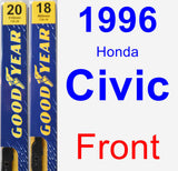 Front Wiper Blade Pack for 1996 Honda Civic - Premium