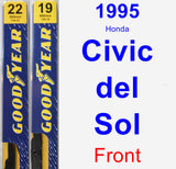 Front Wiper Blade Pack for 1995 Honda Civic del Sol - Premium