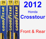 Front & Rear Wiper Blade Pack for 2012 Honda Crosstour - Premium