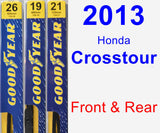 Front & Rear Wiper Blade Pack for 2013 Honda Crosstour - Premium