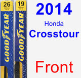 Front Wiper Blade Pack for 2014 Honda Crosstour - Premium