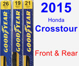 Front & Rear Wiper Blade Pack for 2015 Honda Crosstour - Premium