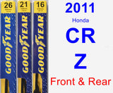 Front & Rear Wiper Blade Pack for 2011 Honda CR-Z - Premium