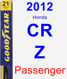 Passenger Wiper Blade for 2012 Honda CR-Z - Premium