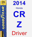Driver Wiper Blade for 2014 Honda CR-Z - Premium