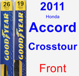 Front Wiper Blade Pack for 2011 Honda Accord Crosstour - Premium