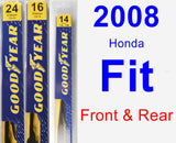 Front & Rear Wiper Blade Pack for 2008 Honda Fit - Premium
