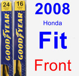 Front Wiper Blade Pack for 2008 Honda Fit - Premium