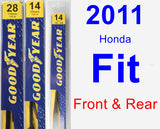 Front & Rear Wiper Blade Pack for 2011 Honda Fit - Premium