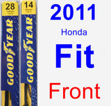 Front Wiper Blade Pack for 2011 Honda Fit - Premium