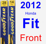 Front Wiper Blade Pack for 2012 Honda Fit - Premium