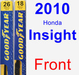 Front Wiper Blade Pack for 2010 Honda Insight - Premium