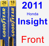 Front Wiper Blade Pack for 2011 Honda Insight - Premium