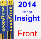 Front Wiper Blade Pack for 2014 Honda Insight - Premium