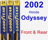 Front & Rear Wiper Blade Pack for 2002 Honda Odyssey - Premium