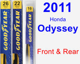 Front & Rear Wiper Blade Pack for 2011 Honda Odyssey - Premium