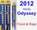 Front & Rear Wiper Blade Pack for 2012 Honda Odyssey - Premium