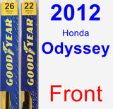 Front Wiper Blade Pack for 2012 Honda Odyssey - Premium