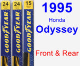 Front & Rear Wiper Blade Pack for 1995 Honda Odyssey - Premium