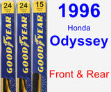 Front & Rear Wiper Blade Pack for 1996 Honda Odyssey - Premium
