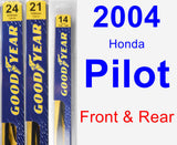 Front & Rear Wiper Blade Pack for 2004 Honda Pilot - Premium