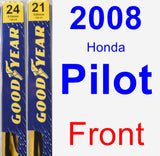 Front Wiper Blade Pack for 2008 Honda Pilot - Premium