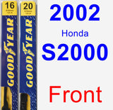 Front Wiper Blade Pack for 2002 Honda S2000 - Premium