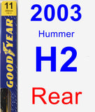 Rear Wiper Blade for 2003 Hummer H2 - Premium