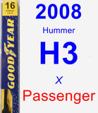 Passenger Wiper Blade for 2008 Hummer H3 - Premium