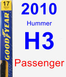 Passenger Wiper Blade for 2010 Hummer H3 - Premium