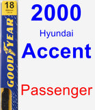 Passenger Wiper Blade for 2000 Hyundai Accent - Premium