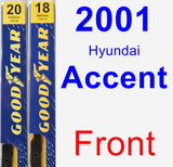 Front Wiper Blade Pack for 2001 Hyundai Accent - Premium