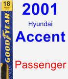 Passenger Wiper Blade for 2001 Hyundai Accent - Premium