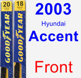 Front Wiper Blade Pack for 2003 Hyundai Accent - Premium