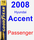 Passenger Wiper Blade for 2008 Hyundai Accent - Premium