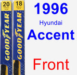 Front Wiper Blade Pack for 1996 Hyundai Accent - Premium