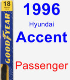 Passenger Wiper Blade for 1996 Hyundai Accent - Premium